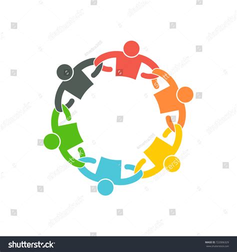People Team Linking Arms Logo Vector Stock Vector Royalty Free