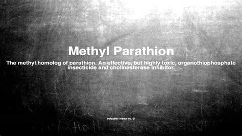 Medical Vocabulary What Does Methyl Parathion Mean Youtube