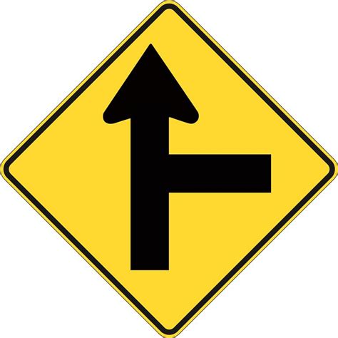 Side Road Intersection On Straight Sign Right