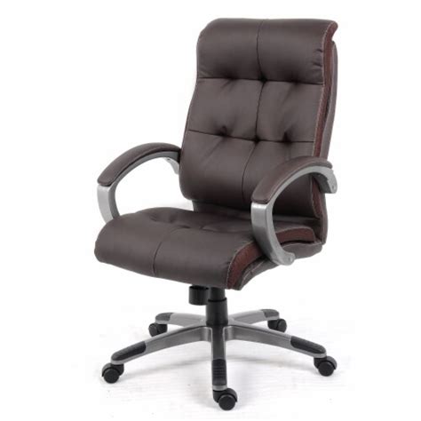 Boss Double Plush High Back Executive Chair Brown B8771p Bn 1 Smith