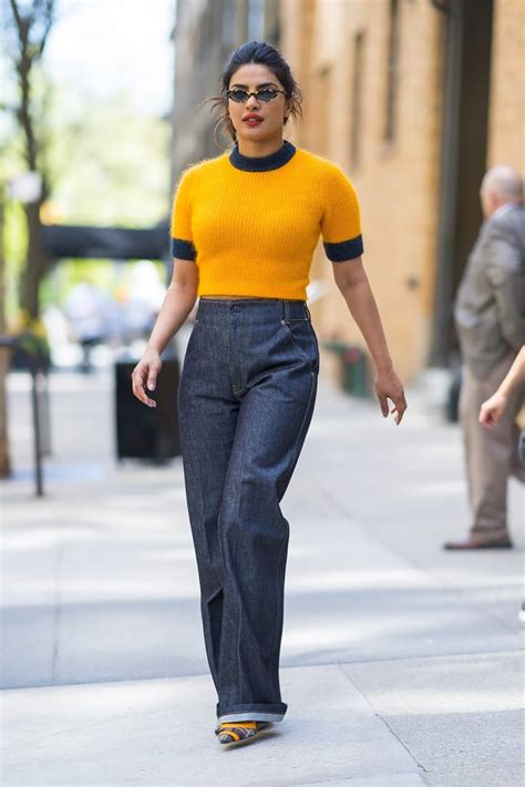 Priyanka Chopra Takes On The Trend With A Snug Knit That Puts All The How To Wear High Waisted