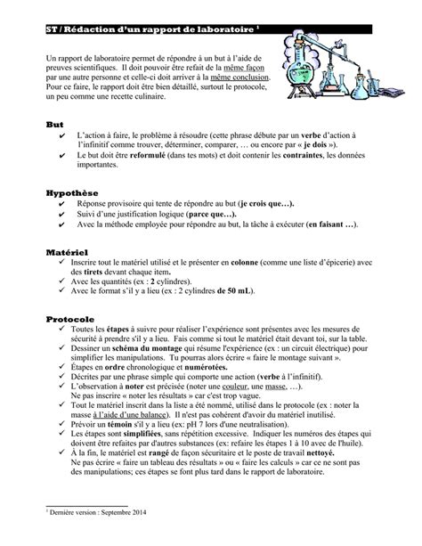 Rédaction d`un rapport de laboratoire