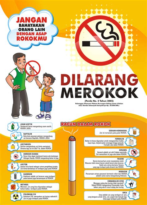 Tanpa rokok, maka unit promosi kesehatan rumah sakit (pkrs) menghimbau kepada seluruh masyarakat yang berkunjung ke rumah sakit untuk tidak merokok di lingkungan rumah sakit menggunakan poster diatas. Kertas Rokok