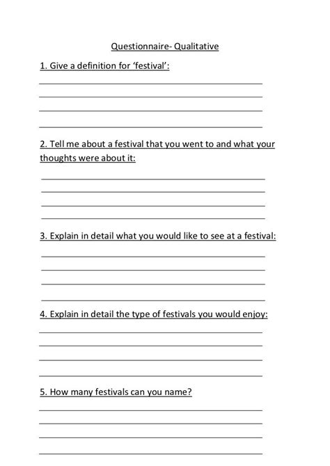 Questionnaire qualitative