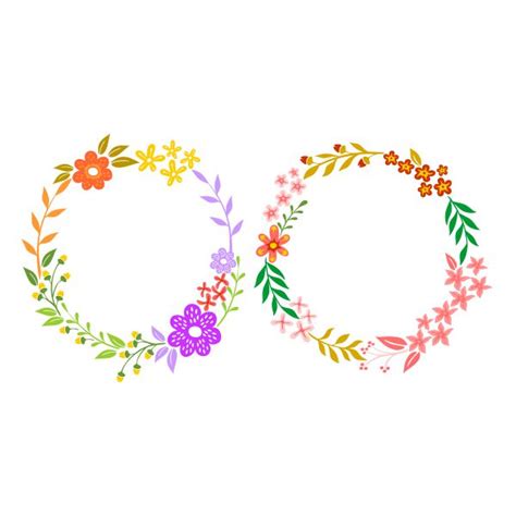 Download Spring Flowers Wreath SVG Cuttable Designs