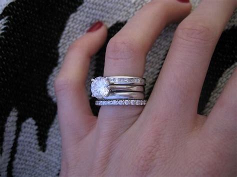 Here are nine examples of engagement rings with wedding bands to help you choose the right pairing for your style. Dream wedding ring stack. | Stacked wedding bands