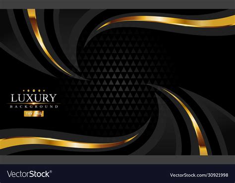 Modern Black Luxury Background With Golden Lines Vector Image