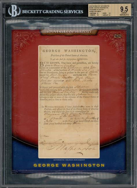 Lot Detail 1792 George Washington Signed And Encapsulated 4 X 7