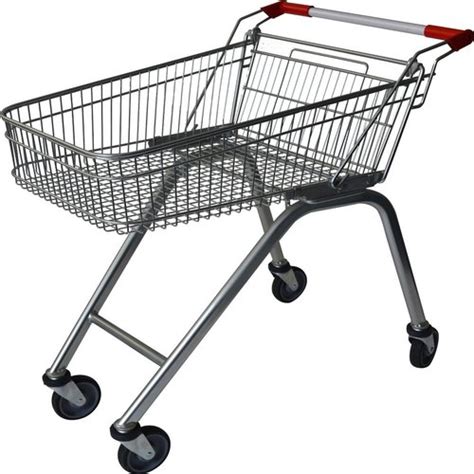Stainless Steel Four Wheel Supermarket Shopping Trolley Load Capacity