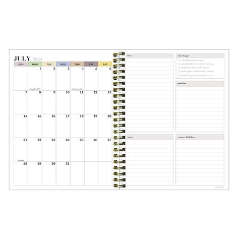 July 2024 June 2025 Seersucker Stripe Medium Weekly Monthly Planner