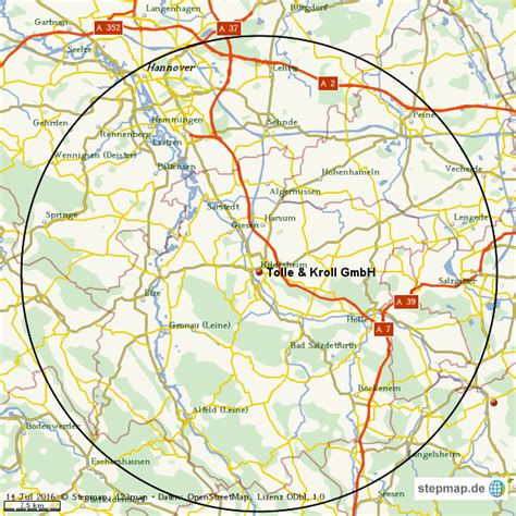 Select a radius of any value from 25 to 500 miles using the slider. StepMap - Radius 30 km - Landkarte für Welt