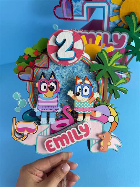 Bluey Pool Party Cake Topper | Sofi's Corner Crafts | Custom Party