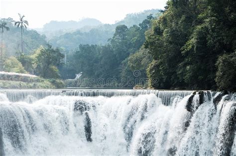 Beautiful Shifen Waterfall In Taiwan Stock Image Image Of Texture