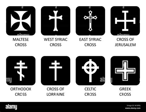 Illustration Of A Set Of Different Crosses Types Stock Vector Image