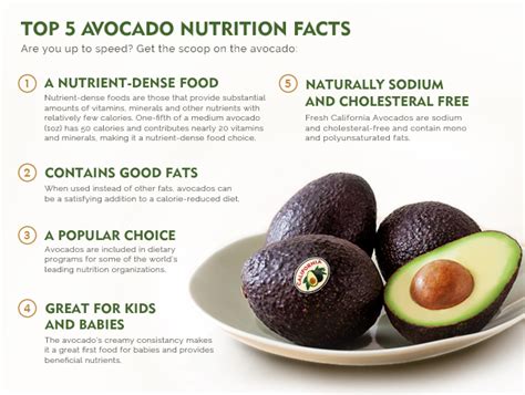 Top 5 Avocado Nutrition Facts California Avocados 101 Pinterest