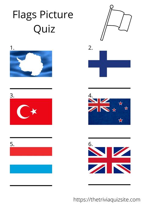 Flags Of The World Picture Quiz Free Printable The Trivia Quiz Site