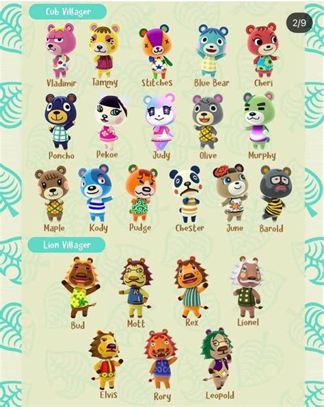 Animal Crossing Characters Cubs And Lions Animal Crossing Amiibo Cards