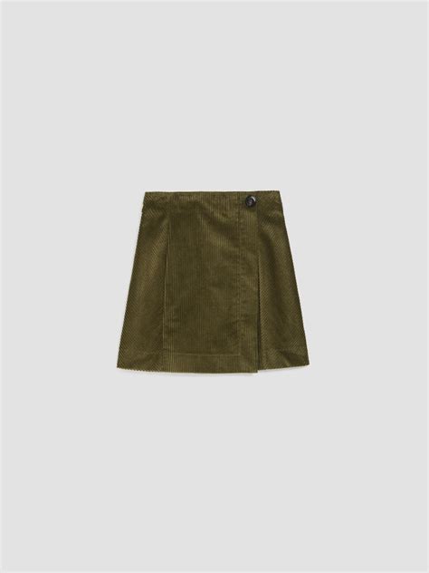 corduroy mini skirt olive green maxandco
