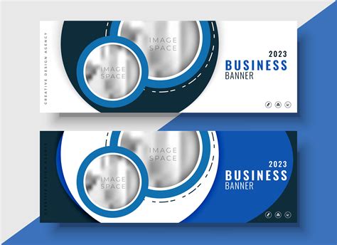 Modern Blue Business Banner For Your Brand Download Free Vector Art