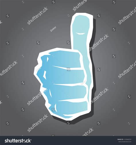 Vector Blue Thumb Up Icon Symbol Of Good Job 137640374 Shutterstock