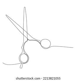 One Continuous Line Drawing Scissor Thin Stock Vector Royalty Free