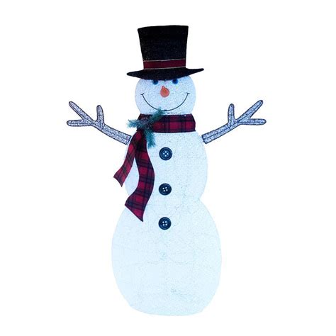 Holiday Living Lighted Snowman Sculpture With Constant Clear White