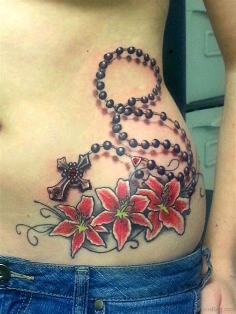 Apply these secret techniques to improve beautiful rose tattoos, beautiful rose tattoos designs, and ideas for men and women, rose tattoo for girls 56 Stylish Flowers Tattoos For Waist