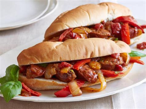 I like making homemade sauce for my italian sausage and peppers recipe. Sausage, Peppers and Onions Recipe | Giada De Laurentiis | Food Network