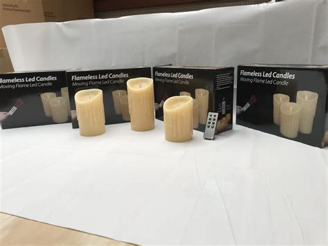 Flameless Led Candles Real Wax Battery Powered Flickering Pack Of 3