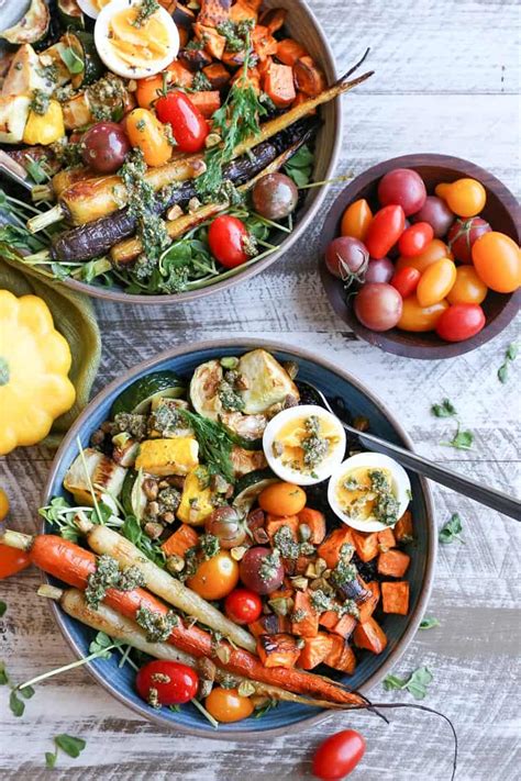 Roasted Vegetable Forbidden Rice Bowls With Carrot Top