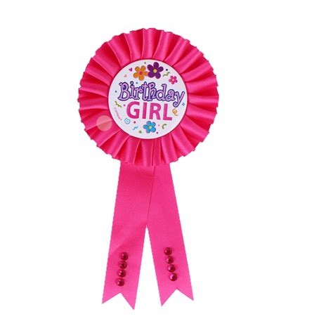 1 Pc Birthday Girl Boy Award Ribbon Rosette Badge Pin Childrens Party