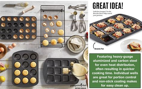 Pampered Chef Bakeware Baking Pans Cookies Brownies Cupcakes Brownie Pan Mini Baking