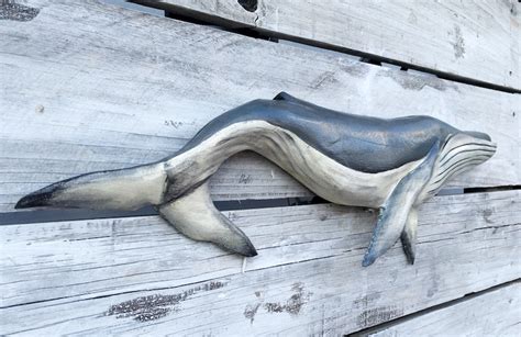Humpback Whale Wood Carving Decor Hand Carved Reclaimed Wood Etsy
