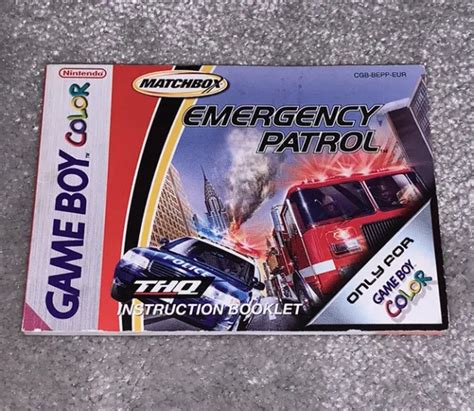 EMERGENCY PATROL INSTRUCTION Booklet Nintendo Gameboy Color Manual Only