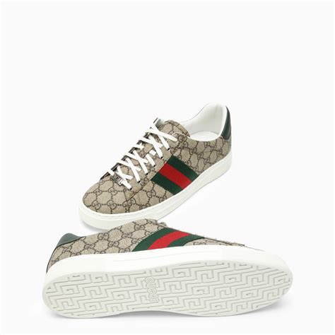 Gucci Ace Low Trainer With Web Detail Thedoublef