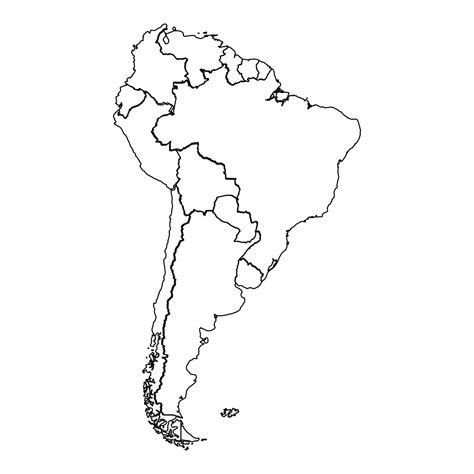 contorno bosquejo mapa de sur America con países 25844068 Vector en