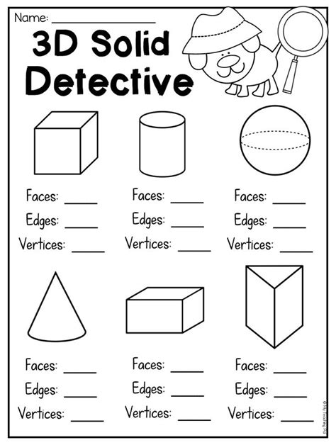 First Grade 3d Shapes Worksheet