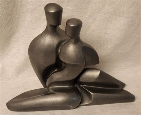 Austin Productions Sculpture Nude Man And Woman Kissing