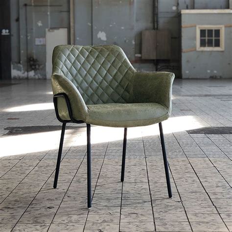 Dining Chair Club Olive Green Industrial - Shipped within 24 hours! in