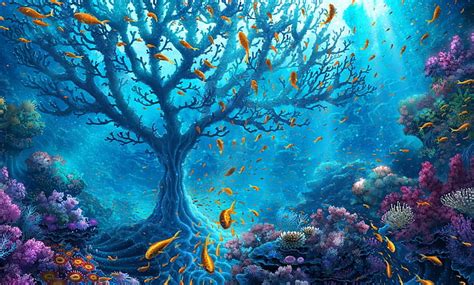 Free Download Hd Wallpaper Animal Artistic Coral Fantasy Fish