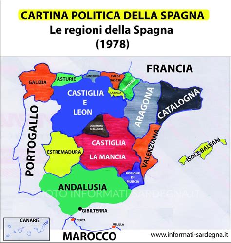 Colorful Spain Political Map With Clearly Labeled Off