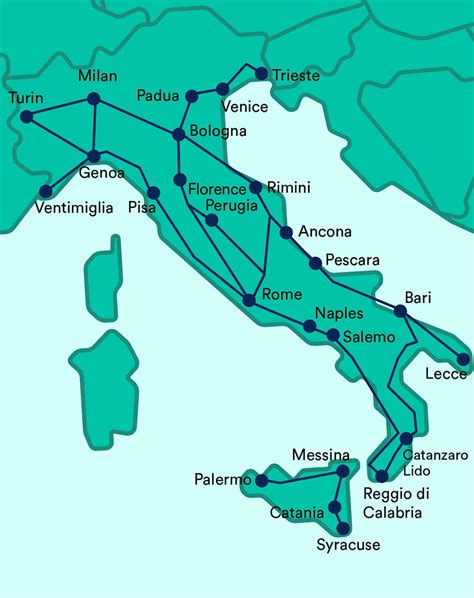 Map Of Italy With Train Routes Map Of Spain Andalucia