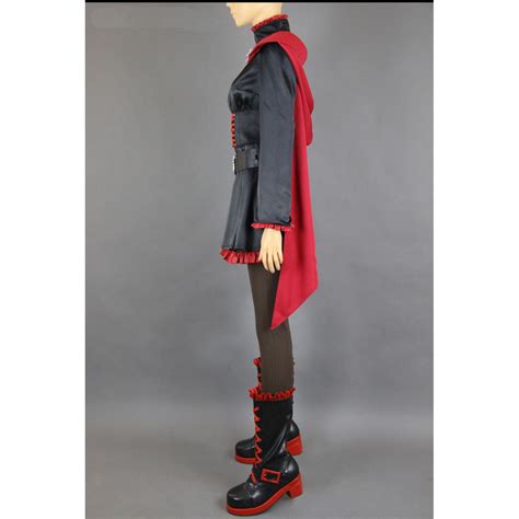 Rwby Season 1 Ruby Rose Black Gothic Dress Cosplay Costume Free