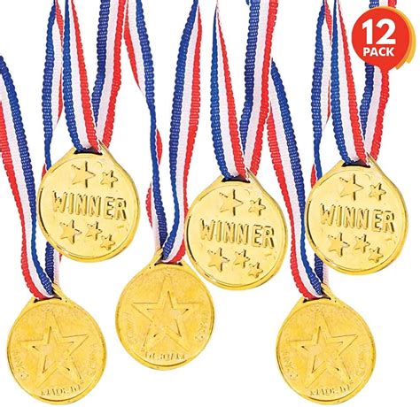 Pack Of 10 Gold 1st Place Medals Trophy Champion Participant Award