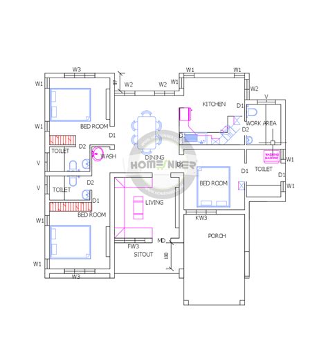 House plans with 3 bedrooms, your home will be big enough for your family. Free House plan layout 1200 sq ft 3 Bedroom 3 Bath - Free ...