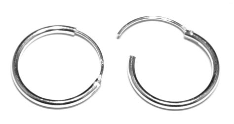 Mm Hinged Hoop Earrings In Sterling Silver Medium Weight