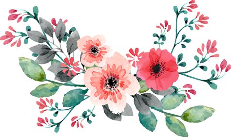 Flower Clipart Png Handpainted Clipart Floral Clipart Pink Flowers