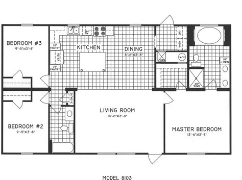 3 Bedroom Floor Plan C 8103 Hawks Homes Manufactured And Modular