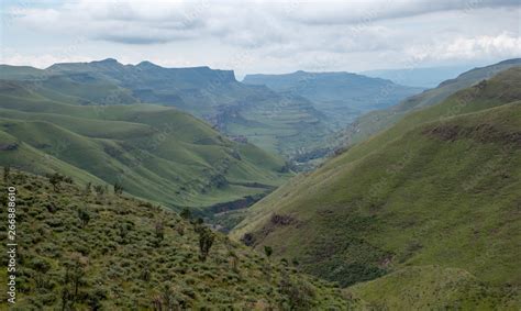 The Sani Pass Mountain Route Connecting Underberg In South Africa To