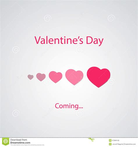 Valentine S Day S Coming Greeting Card Concept Stock Vector